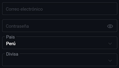 Seleccione su país en el formulario de inscripción