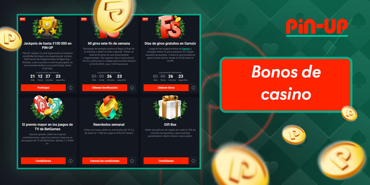 Qué bonos ofrece Pin Up para los aficionados al casino online