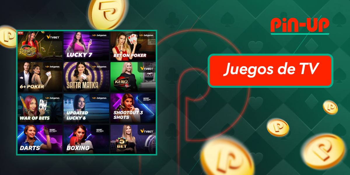 Emocionante sección de juegos de TV en el sitio de casino en línea Pin Up