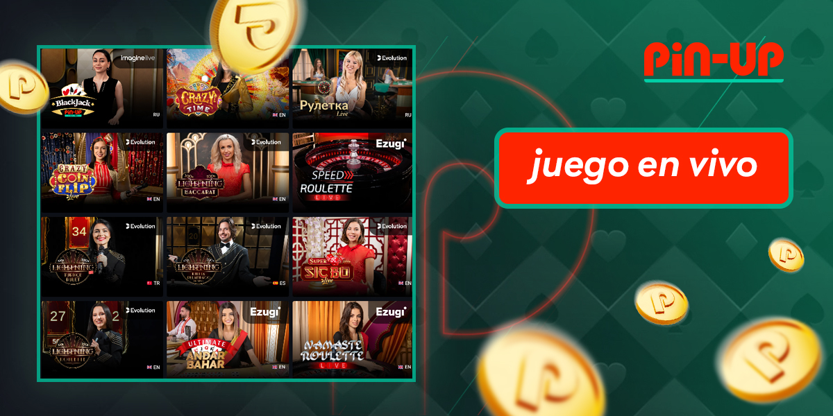 Qué juegos están disponibles para los usuarios de Pin Up de Perú en la sección de casino en vivo